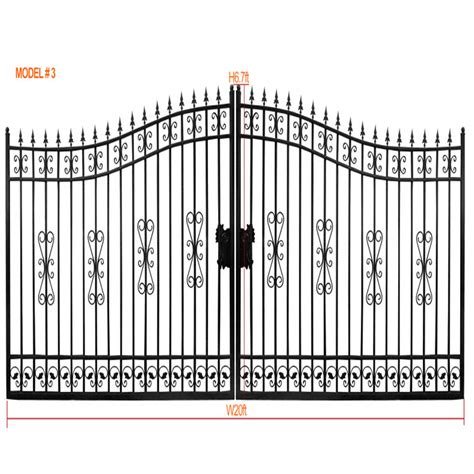 Ornamental Galvanized Steel Security Fence Wrought Iron Main Gate