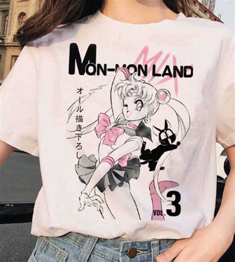 Sailor Moon Mon Mon Land Men Women T Shirt Kaos Wanita Baju Kaos Jumper