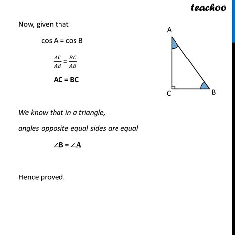 Ex If A And B Are Acute Angles Cos A Cos B Ex