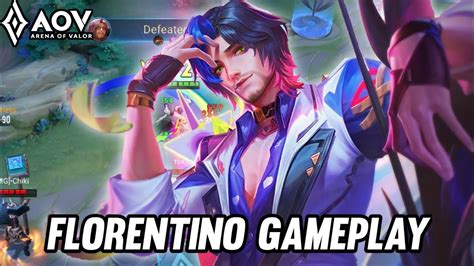 Aov Florentino Gameplay Ds Lane Arena Of Valor Youtube