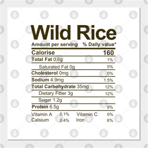 wild rice nutrition facts - Nutrition Facts - Posters and Art Prints ...