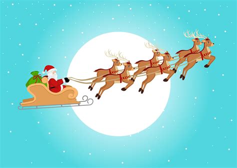 Santa Claus Riding His Sleigh 1943154 Vector Art At Vecteezy