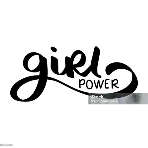 Vetores De Inscrição De Vetor De Poder Feminino Grl Pwr Letra Manual