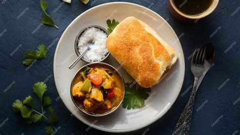 Premium Photo Mumbai Style Pav Bhaji Is A Fast Food Dish From India