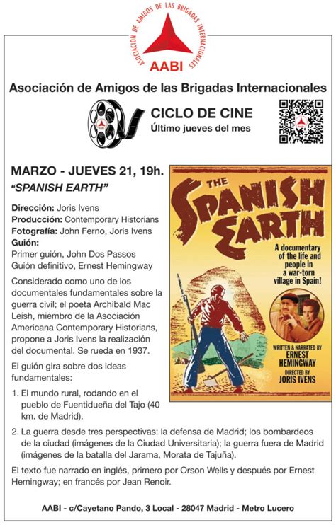 Jueves 21 de marzo ciclo de cine AABI Asociación de Amigos de las