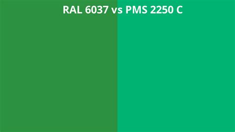 Ral 6037 Vs Pms 2250 C Ral Colour Chart Uk