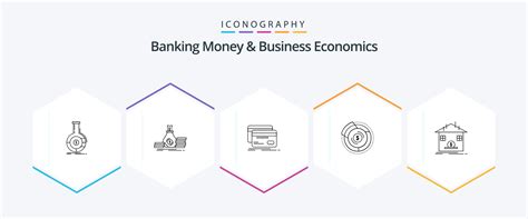 Banking Money And Business Economics 25 Line Icon Pack Including