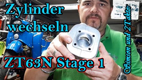 Simson Schwalbe KR51 1 ZT63N Tuning Zylinder Einbauen Wechseln YouTube