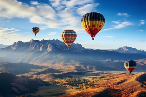 Premium Ai Image Holiday Destination Of Hot Air Balloons Flying Over