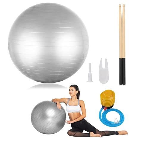 Cardio Drumming Equipment Set, 26’’ Fitness Balance Ball with Pump & 3.2oz Cardio Drumming ...