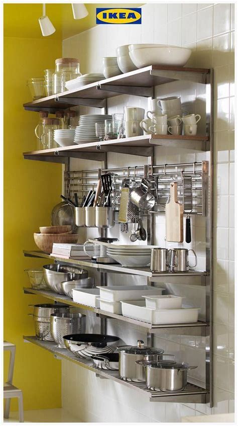 This Ikea Kungsfors Storage Solution Is Comprised Of Open Shelves With An Industrial Finish