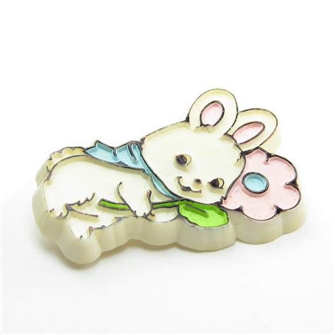 Bunny Pin Vintage Hallmark Easter Lapel | Brown Eyed Rose