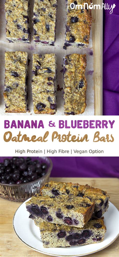 Banana And Blueberry Protein Bars Omnomally