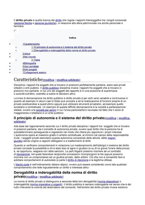 Diritto Il Diritto Privato Quella Branca Del Diritto Che Regola I