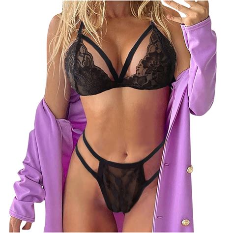 Nrmvnmi Summer Saving 2024 Womens Sexy Embroidery Flowers Lingerie Set