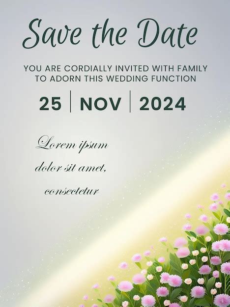 Premium PSD Elegant Floral Save The Date Invitations For Wedding