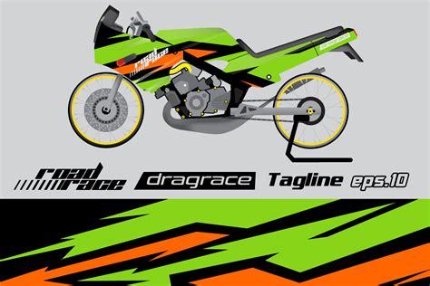 Desain Pembungkus Stiker Motor Drag Racing Vektor Penuh Eps 10 14030481