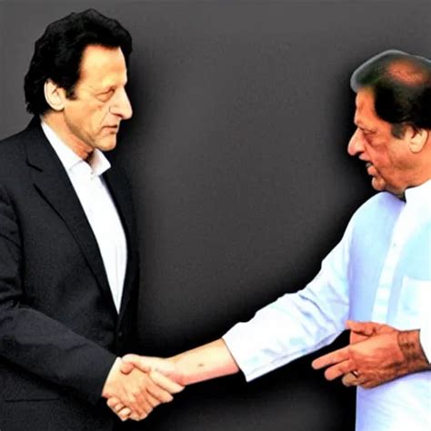 Imran Khan And Nawaz Sharif Shaking Hands Digital Art Stable Diffusion