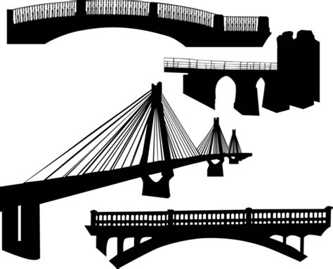 Bridge silhouette vector — Stock Vector © photos #3692083