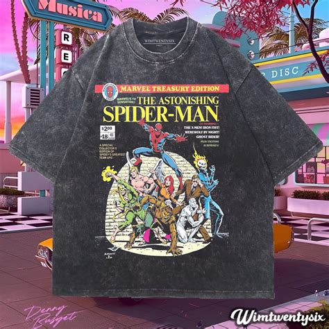 Jual Kaos The Astonishing Spiderman Washing Vintage Tee Oversize