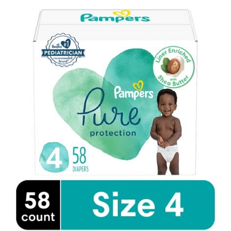 Pampers Pure Protection Baby Diapers Size 4 (22-37 lbs), 58 count - QFC