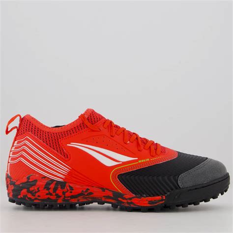 Chuteira Society Penalty Se7e - Chuteira Penalty Se7e Pro Molix Y-1 Society Vermelha e Preta - Futfanatics