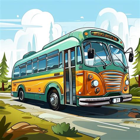 Premium Ai Image Bus Logo Cartoon