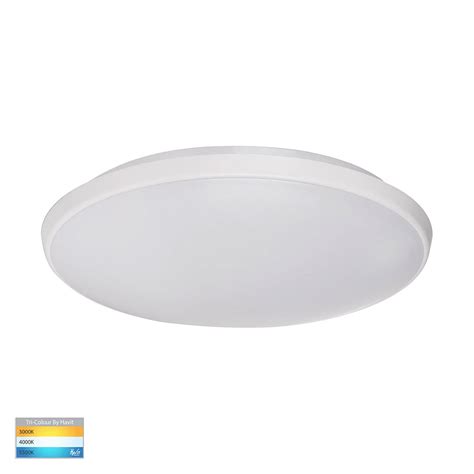 Ostron 18w 240v Dimmable Led Oyster Light White Tri Colour Hv5888t