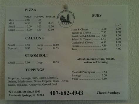 Jerry's Pizza & Subs Menu - Urbanspoon/Zomato