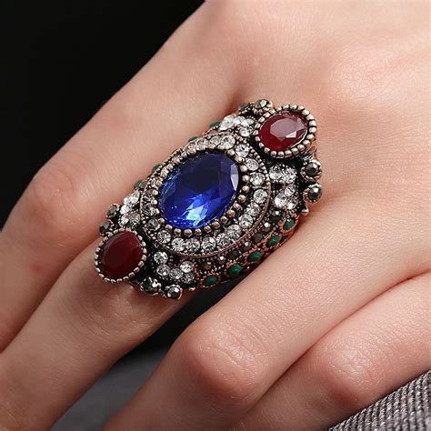 Ziron Crystal Turkish Style Finger Ring Women Jewelry For Wedding Party