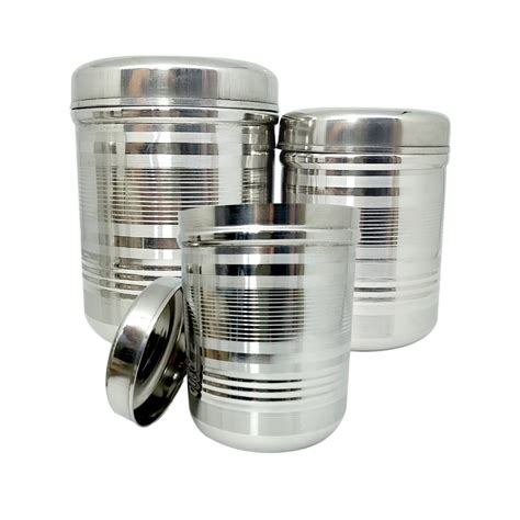 Bartan Hub Stainless Steel Container Set 1000 Ml 800 Ml 500 Ml 3