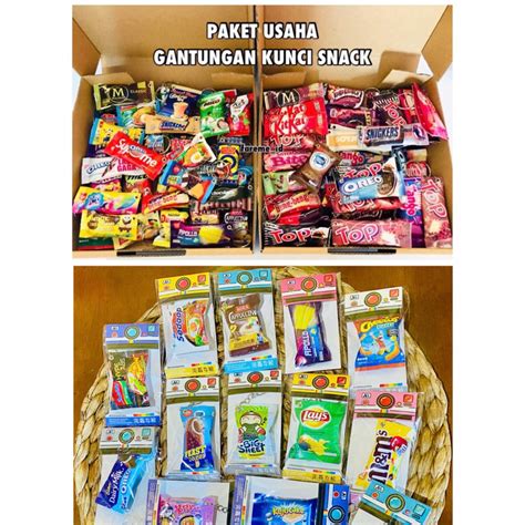 Jual Paket Usaha Gantungan Kunci Snack Isi 100 Miniatur Snack Lucu