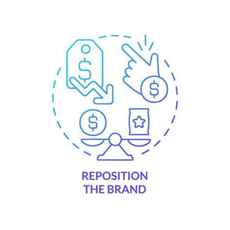 Reposition Brand Blue Gradient Concept Icon Price Deduction Dealing