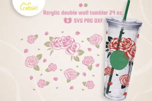 Rose Valentine Acrylic Cup Oz Svg Graphic By Crabsiri Creative Fabrica