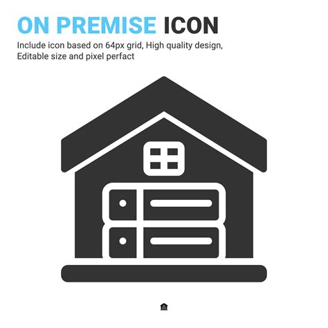 On premise icon vector with glyph style isolated on white background ...