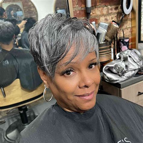 Youthful Short Natural Haircuts For Black Women Over Grey Bob