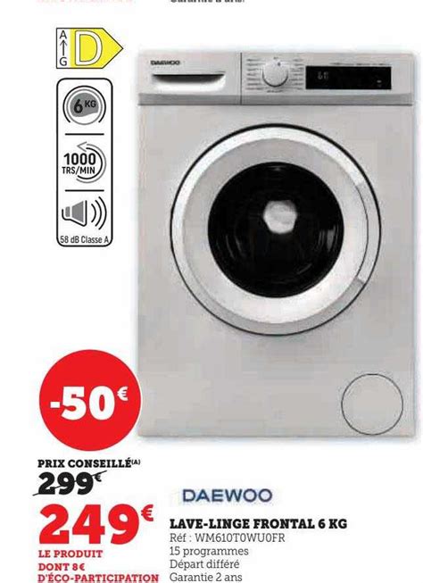 Promo Lave Linge Frontal 6 Kg Daewoo Chez Hyper U ICatalogue Fr