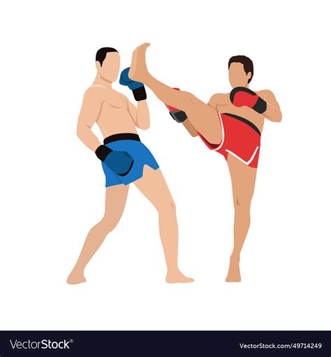 Kickboxing fight martial art kick boxing Vector Image