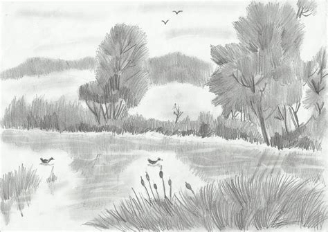 Lake Landscape by Sumonodozo on DeviantArt