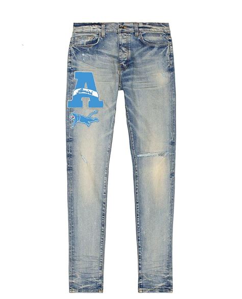 Amiri Varsity Patch Denim Blue Jeans Whats On The Star