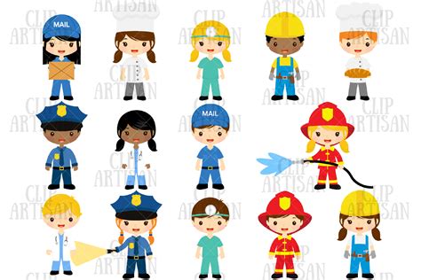 Community Helpers Clipart Community Clipartcareer Day Etsy Clip Art ...