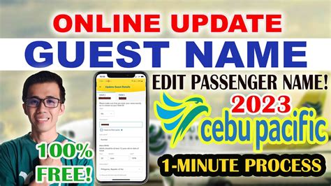 Paano Edit Ang Guest Name Sa Cebu Pacific Online Change Guest Name On