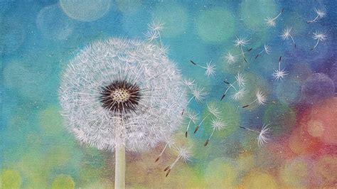 Dandelion Acrylic Painting Live Tutorial Youtube