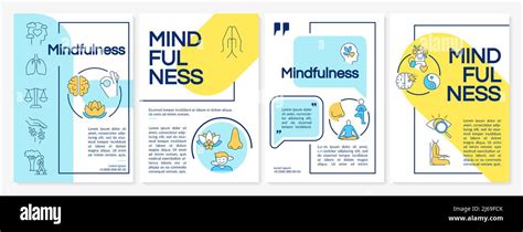 Mindfulness Techniques Blue And Yellow Brochure Template Stock Vector Image And Art Alamy