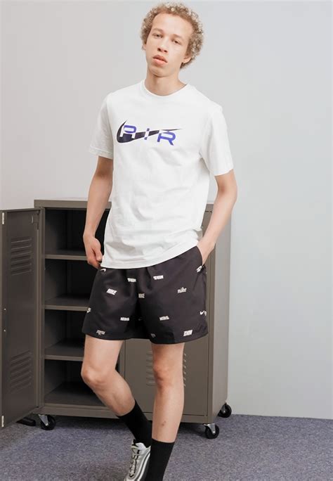 Nike Sportswear M Nk Club Wvn Aop Flow Short Black White Noir