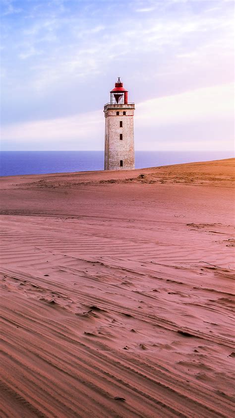 Rubjerg Knude Lighthouse at sunrise Jutland Hjørring Denmark