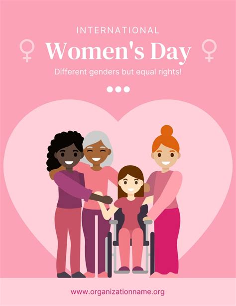 Pink Simple Illustration International Womens Day Gender Equality ...