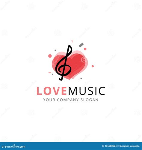 Love Music Logo stock vector. Illustration of white - 136083524