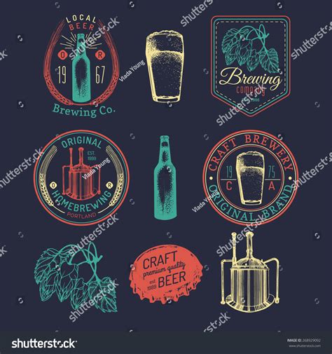 Beer Bottle. Beer Glass. Hand Drawing Vector Sketch Of Brewery. Brewery ...