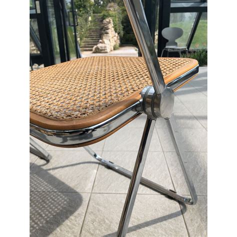 Suite De Chaises Vintage Plia Pour Castelli En Rotin